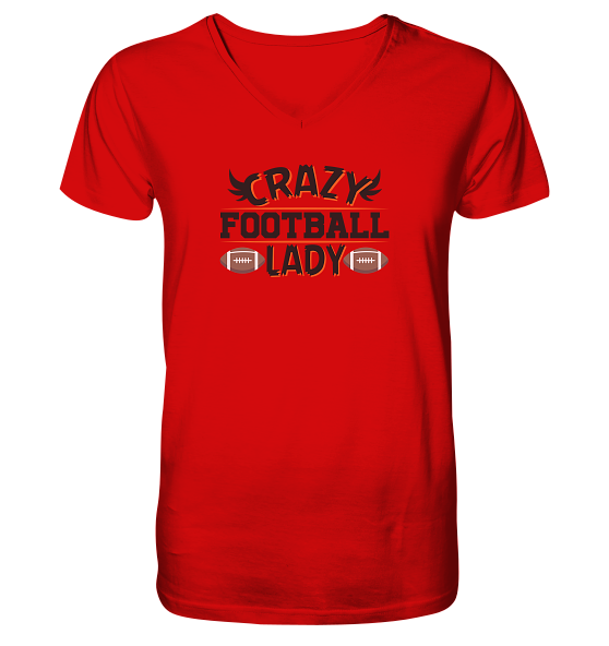 Crazy Football Lady - V-Neck Shirt