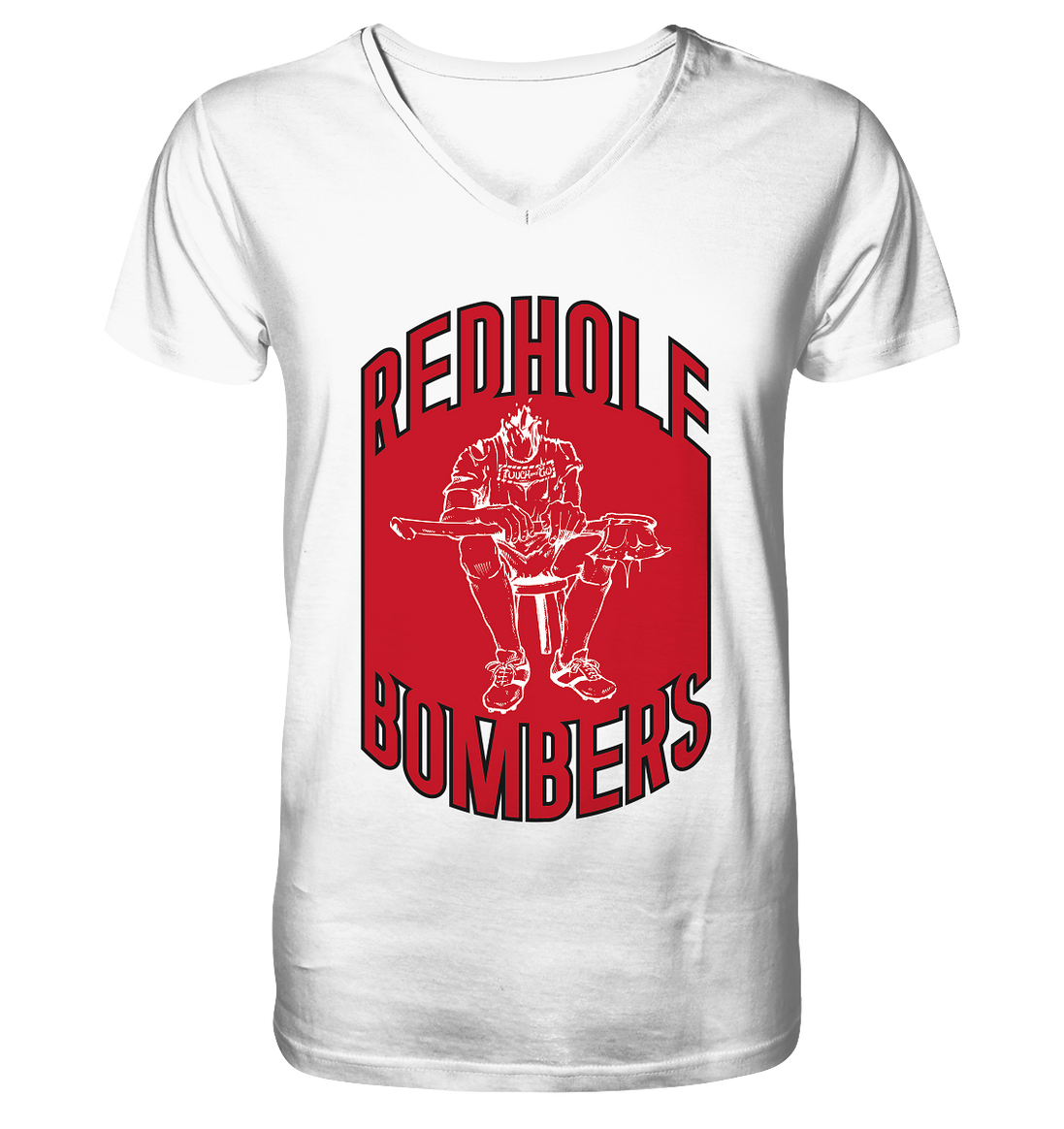 Red Hole Bombers V-Neck Shirt