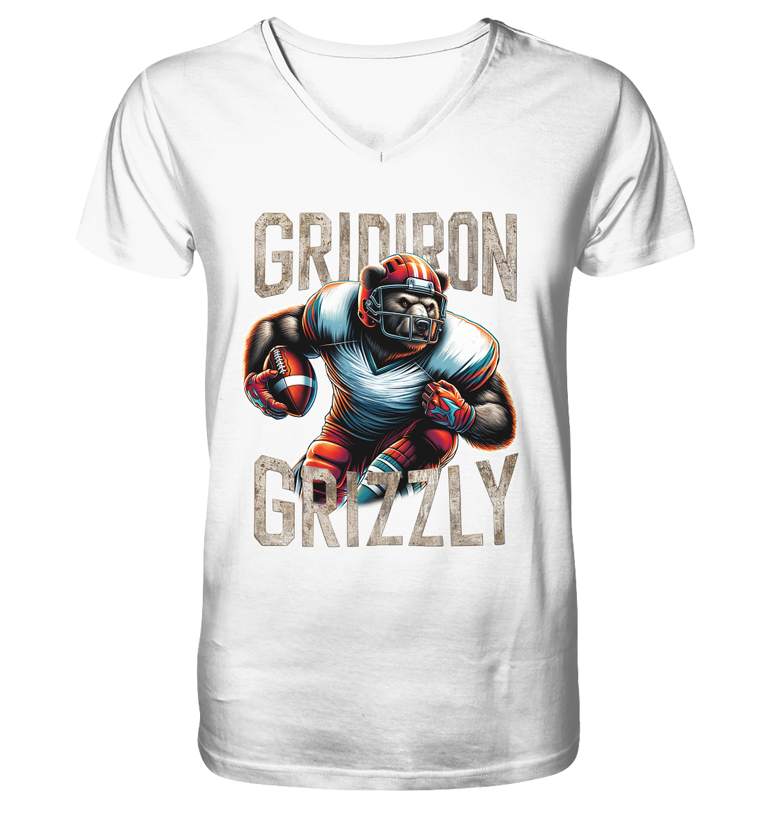 Gridiron Grizzly - V-Neck Shirt
