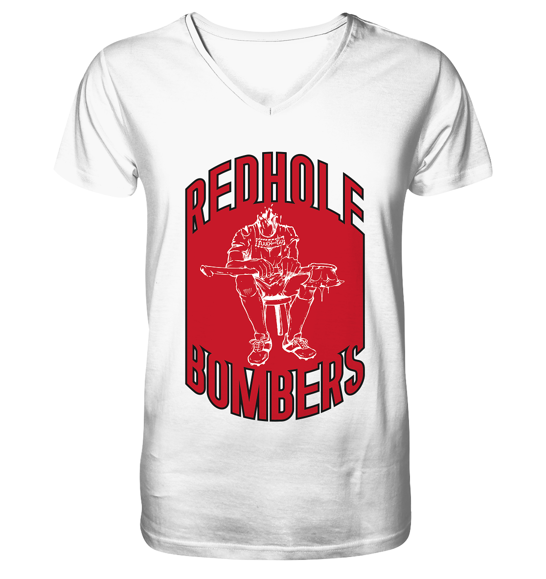 Red Hole Bombers V-Neck Shirt