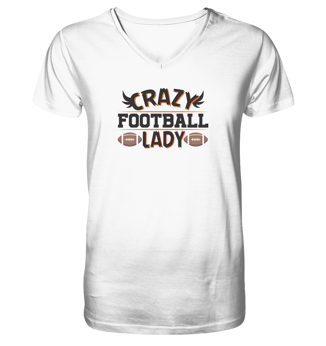 Crazy Football Lady - V-Neck Shirt