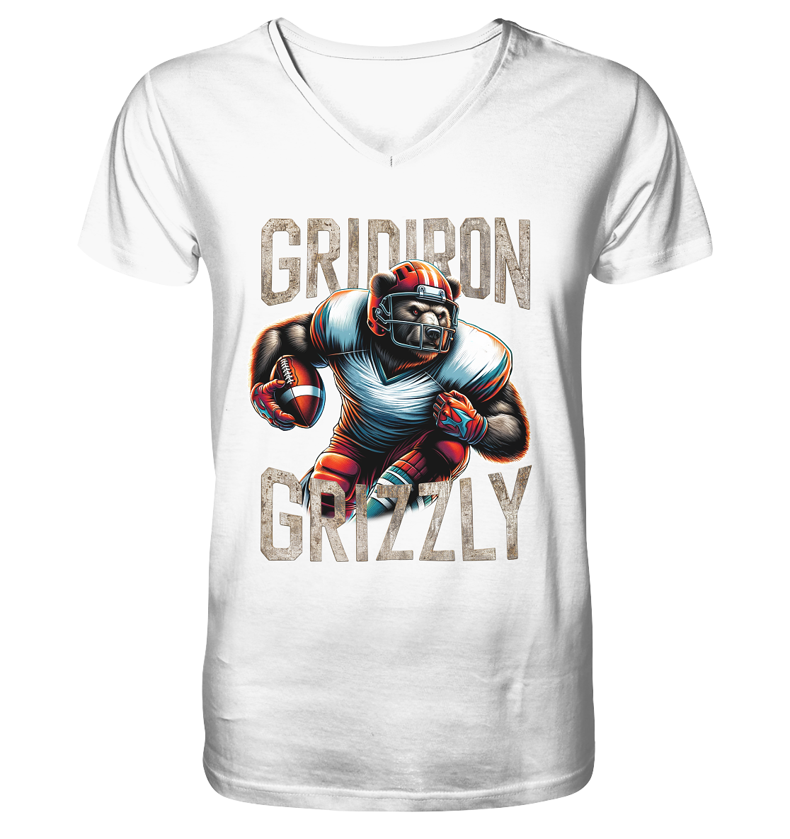 Gridiron Grizzly - V-Neck Shirt