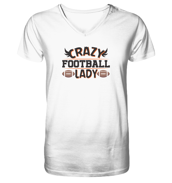 Crazy Football Lady - V-Neck Shirt