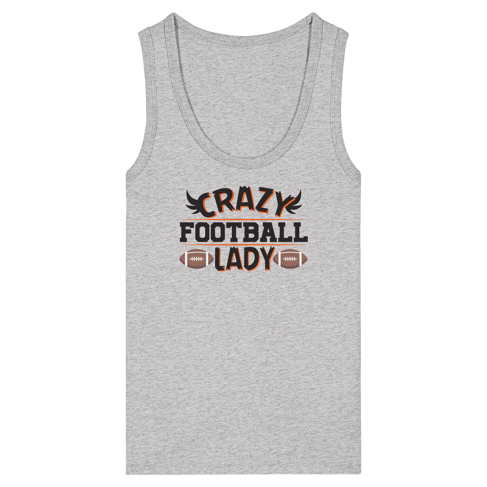 Crazy Football Lady - Womens Organic Fitted Tank Top