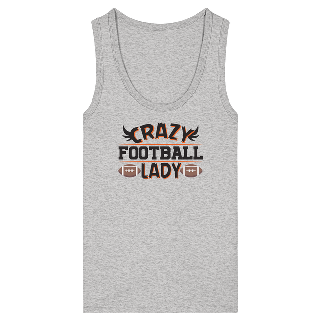Crazy Football Lady - Womens Organic Fitted Tank Top