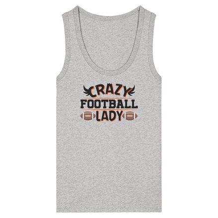 Crazy Football Lady - Womens Organic Fitted Tank Top