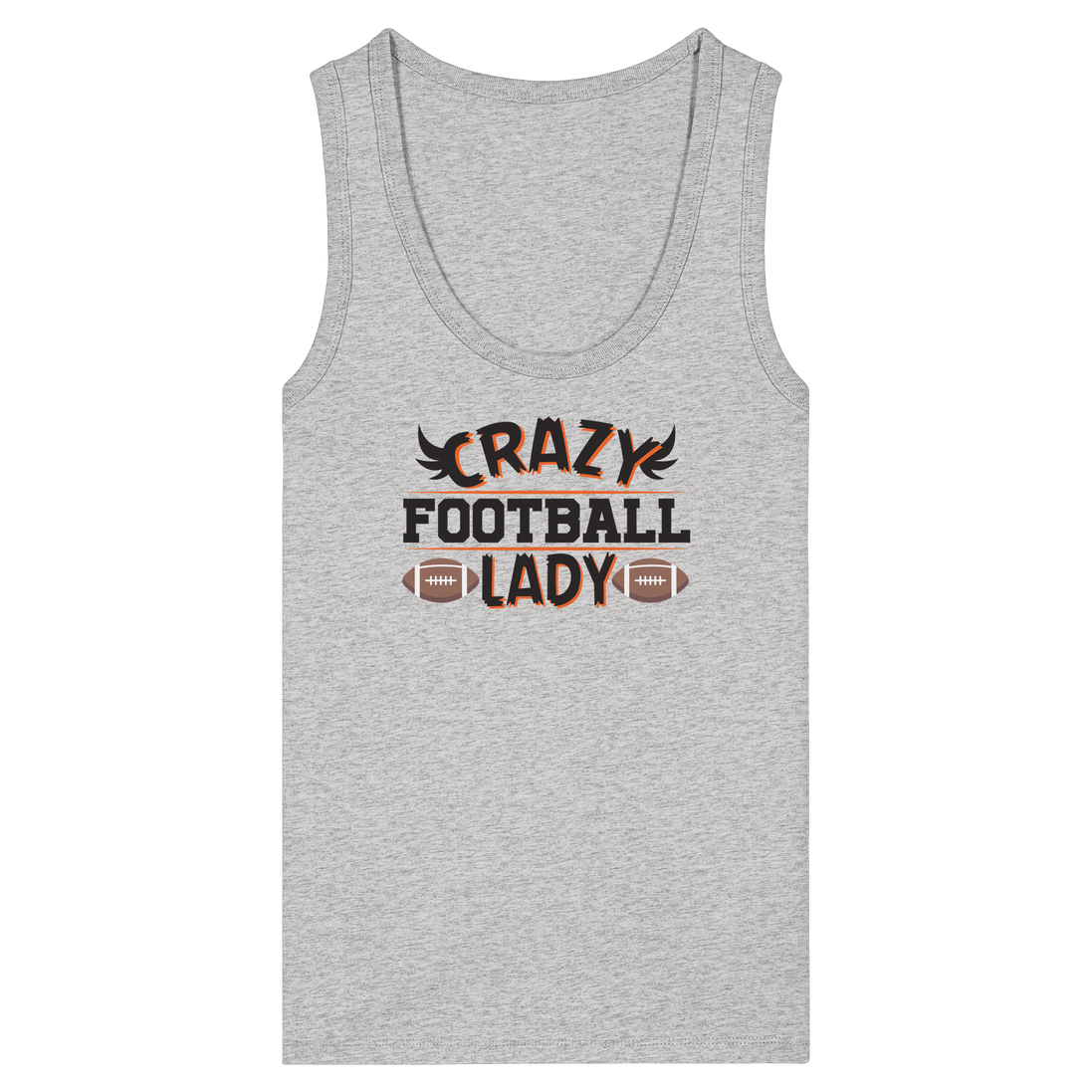 Crazy Football Lady - Womens Organic Fitted Tank Top