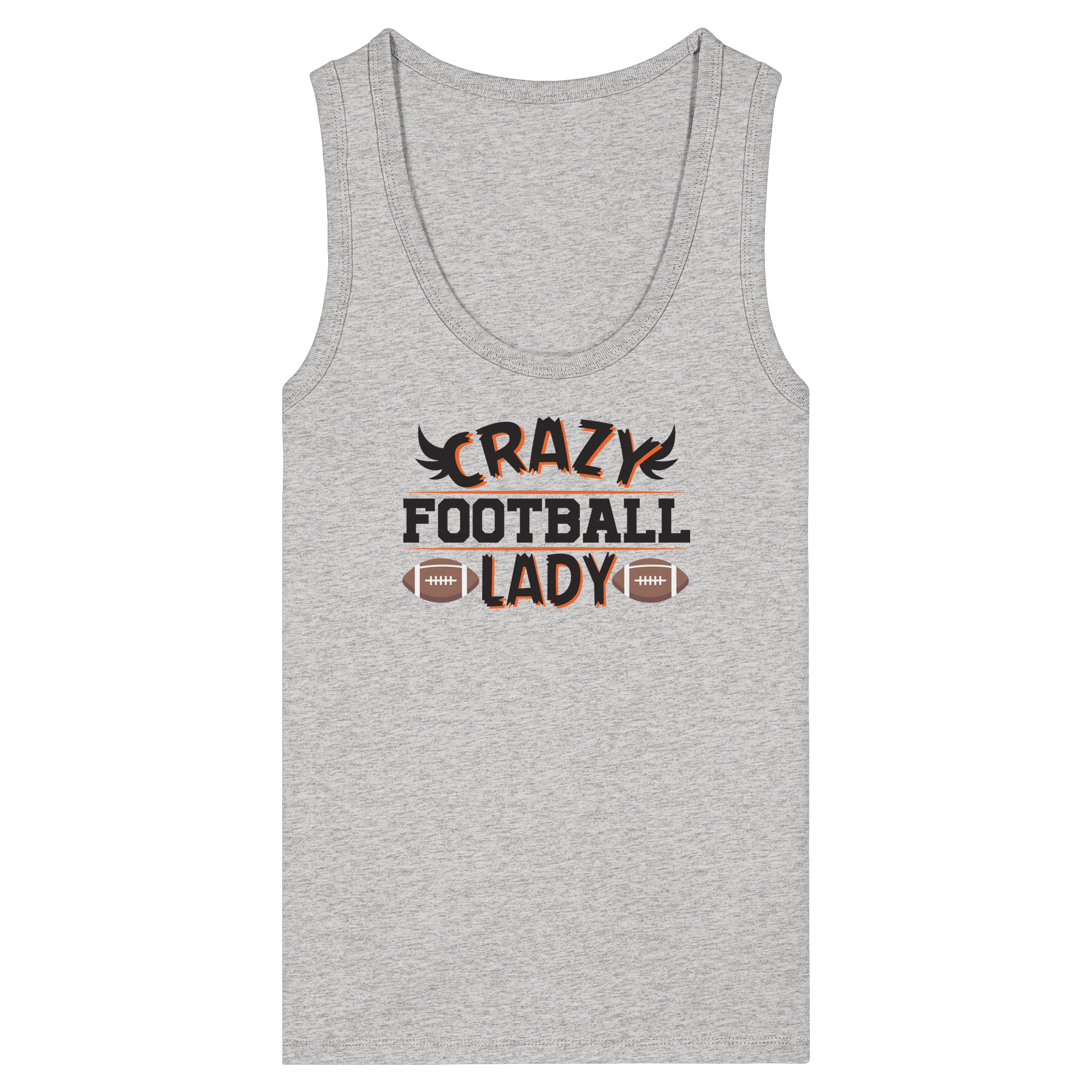 Crazy Football Lady - Womens Organic Fitted Tank Top