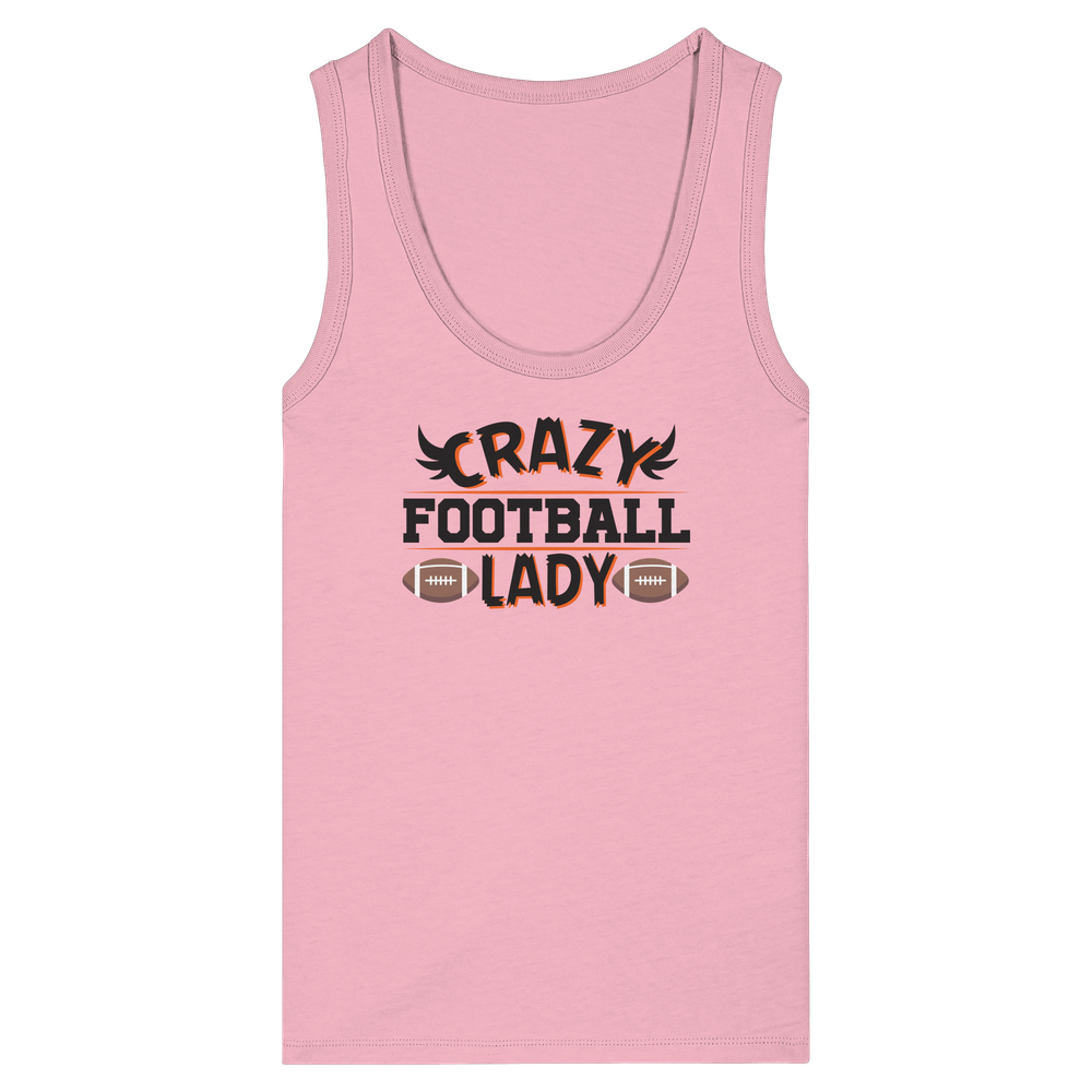 Crazy Football Lady - Womens Organic Fitted Tank Top