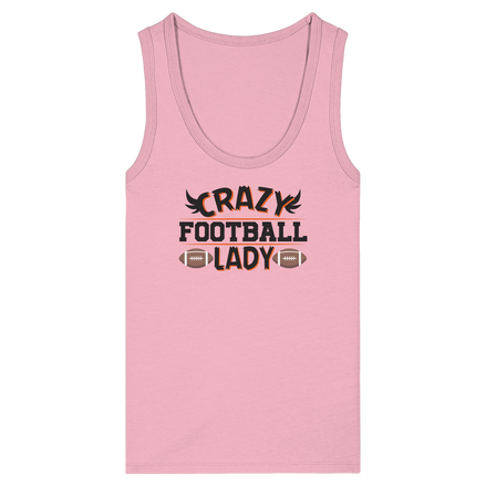 Crazy Football Lady - Womens Organic Fitted Tank Top