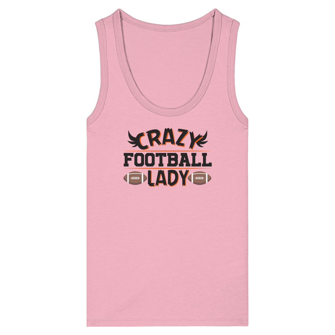 Crazy Football Lady - Womens Organic Fitted Tank Top