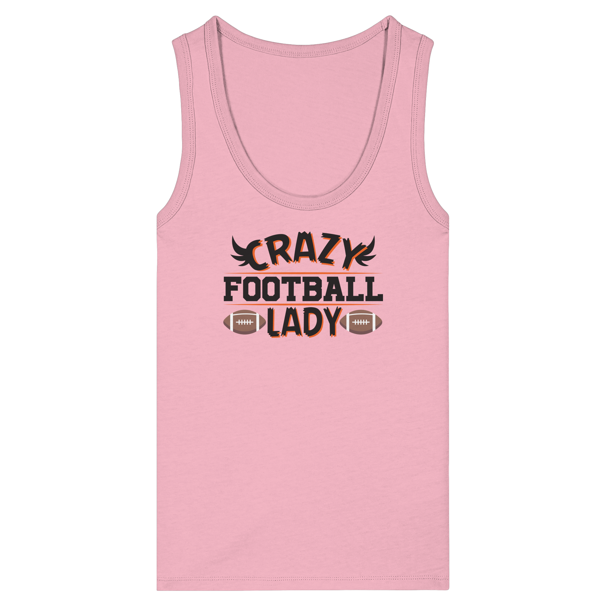 Crazy Football Lady - Womens Organic Fitted Tank Top