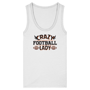 Crazy Football Lady - Womens Organic Fitted Tank Top