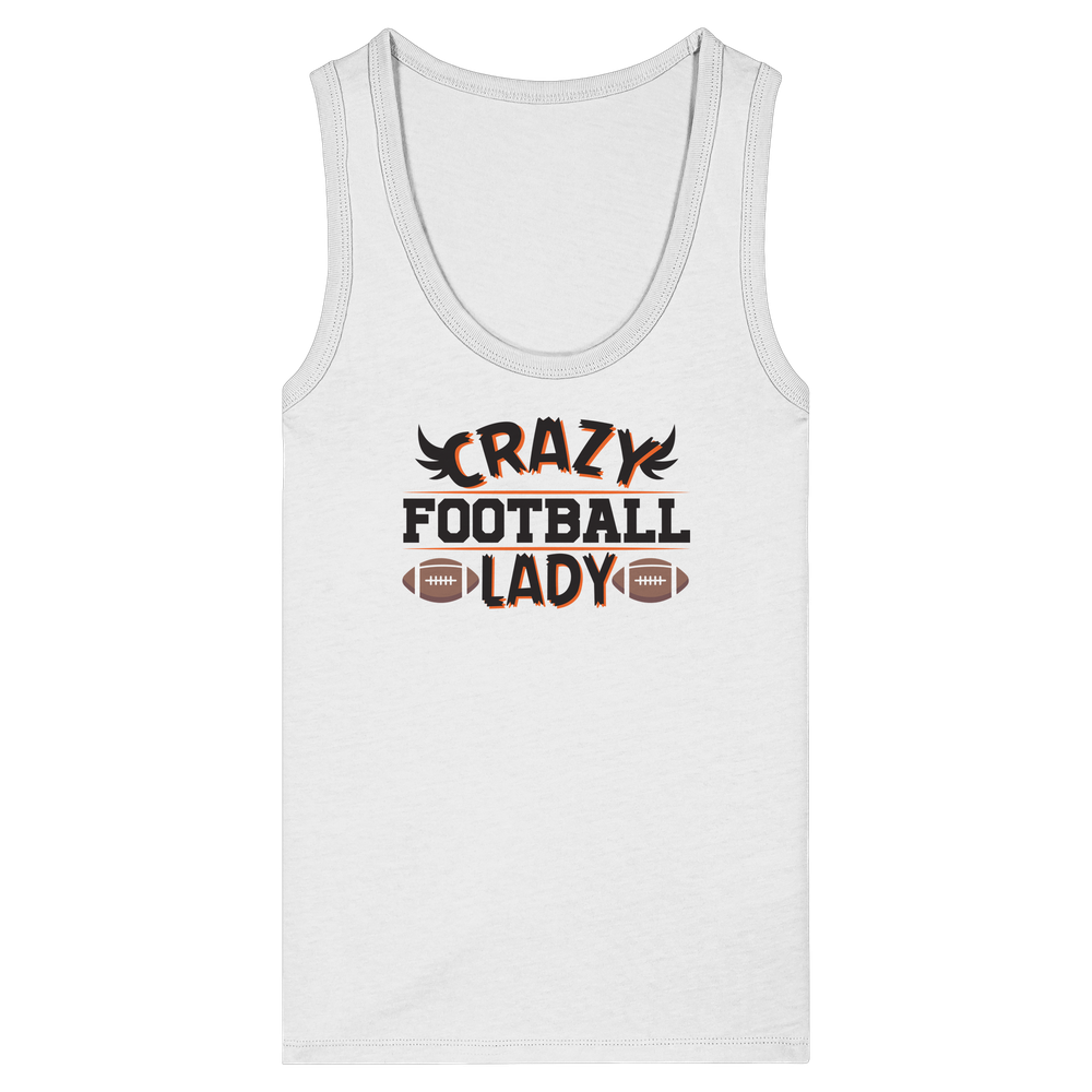 Crazy Football Lady - Womens Organic Fitted Tank Top