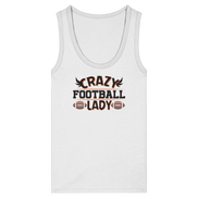 Crazy Football Lady - Womens Organic Fitted Tank Top