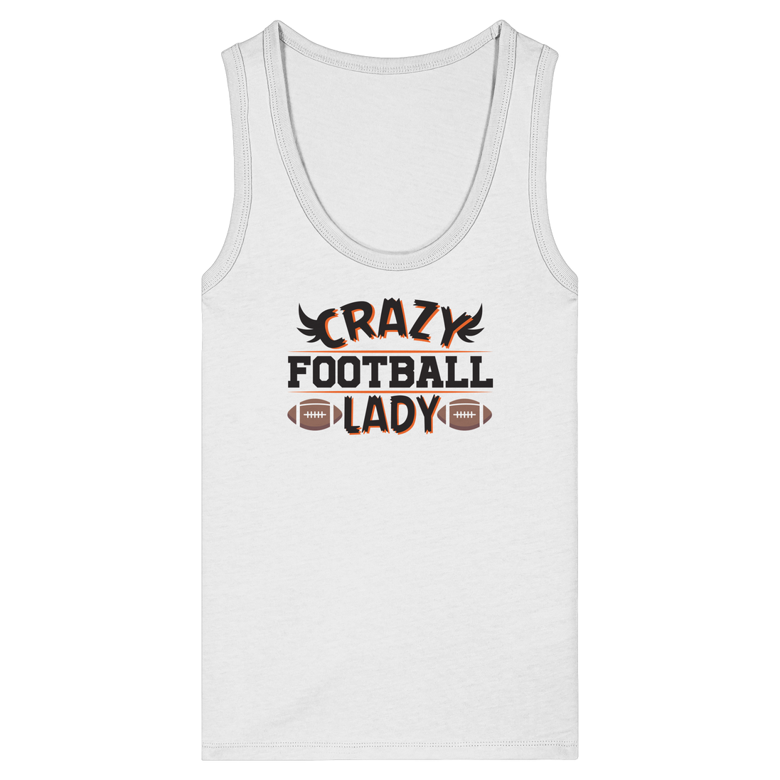 Crazy Football Lady - Womens Organic Fitted Tank Top