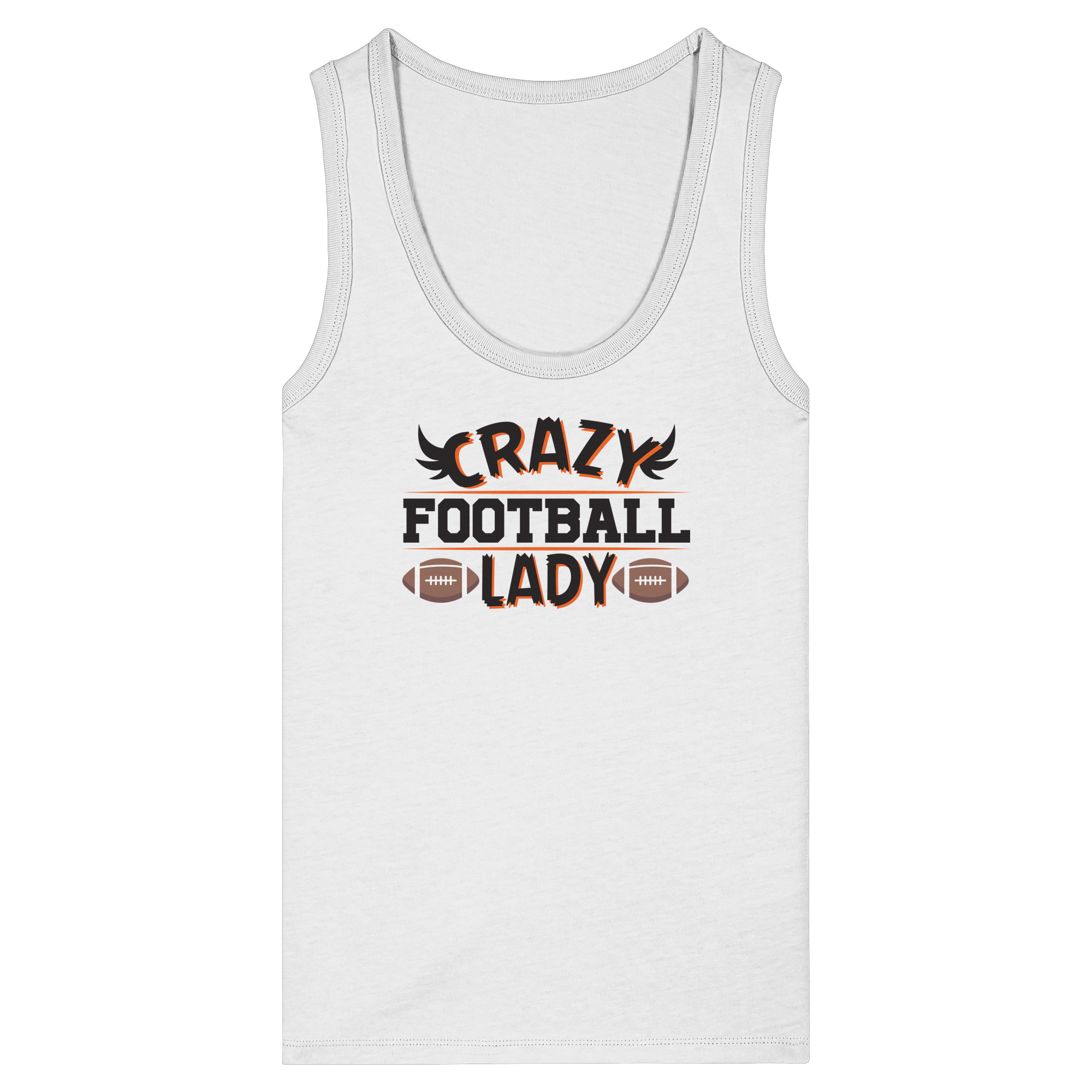 Crazy Football Lady - Womens Organic Fitted Tank Top