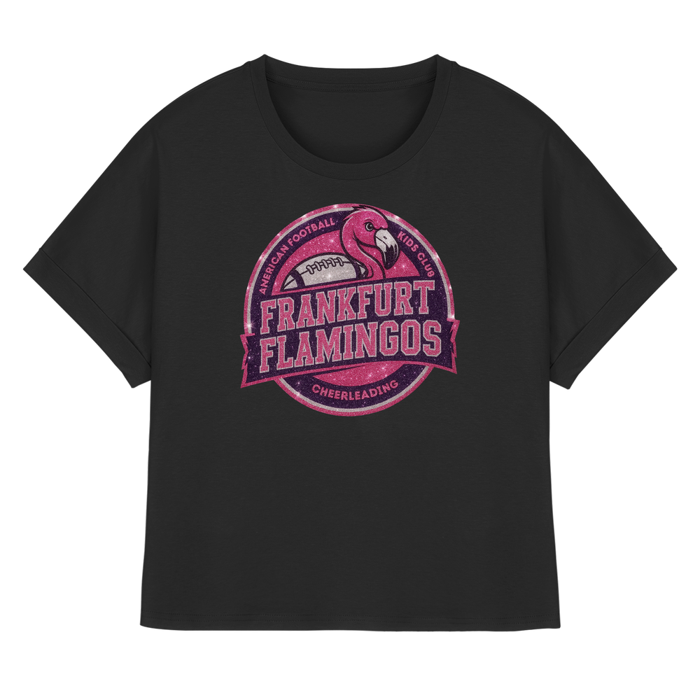 Frankfurt Flamingos - Womens Organic Rolled Sleeves T-Shirt
