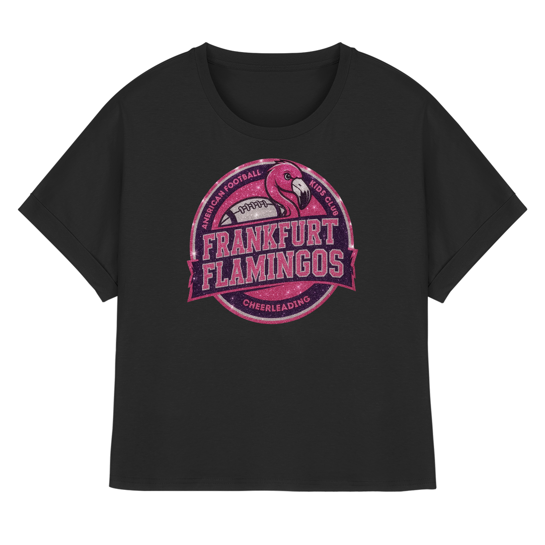 Frankfurt Flamingos - Womens Organic Rolled Sleeves T-Shirt