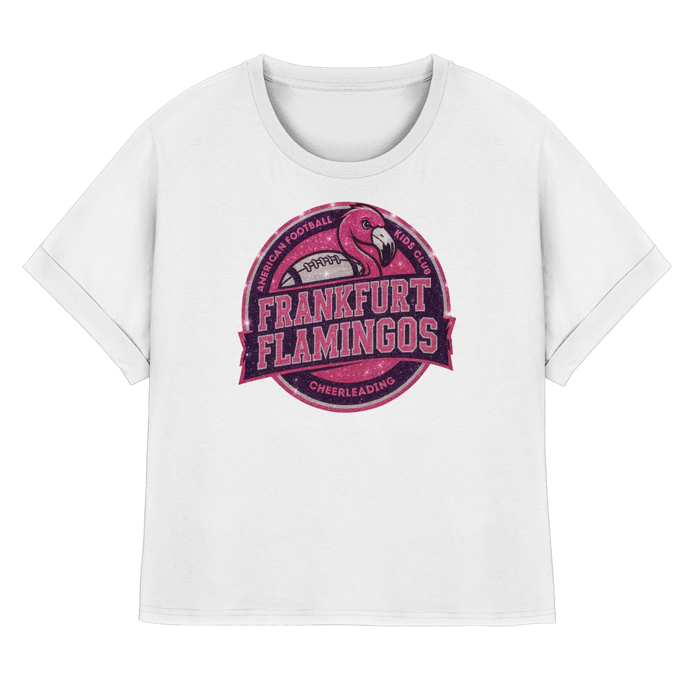 Frankfurt Flamingos - Womens Organic Rolled Sleeves T-Shirt