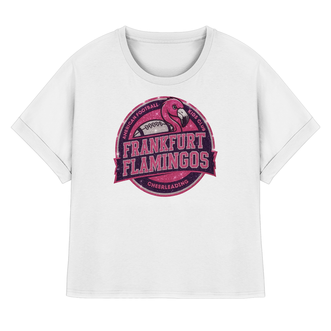 Frankfurt Flamingos - Womens Organic Rolled Sleeves T-Shirt