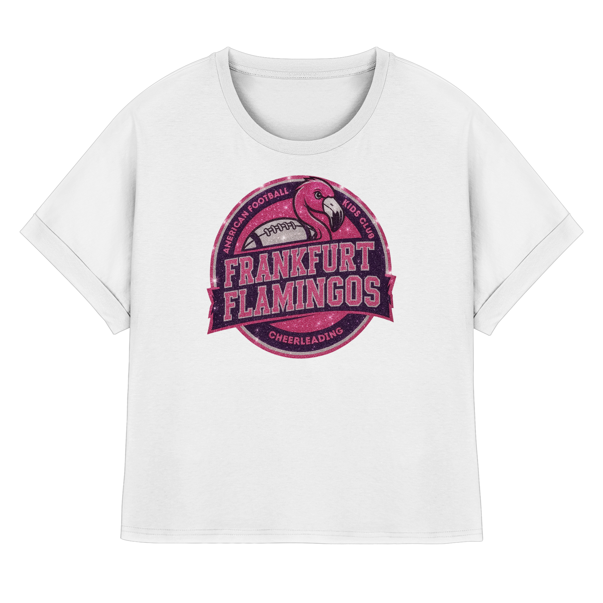 Frankfurt Flamingos - Womens Organic Rolled Sleeves T-Shirt